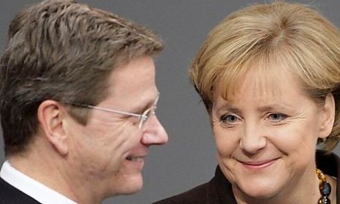 Angela Merkel e Guido Westerwelle cancelliere e vicecancelliere tedesco